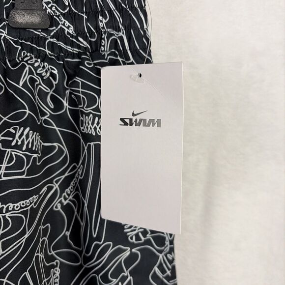 New Nike Swim 7" Volley Shorts Black White Sneakers Men's XXL NESSE522-001 NWT - Picture 3 of 6